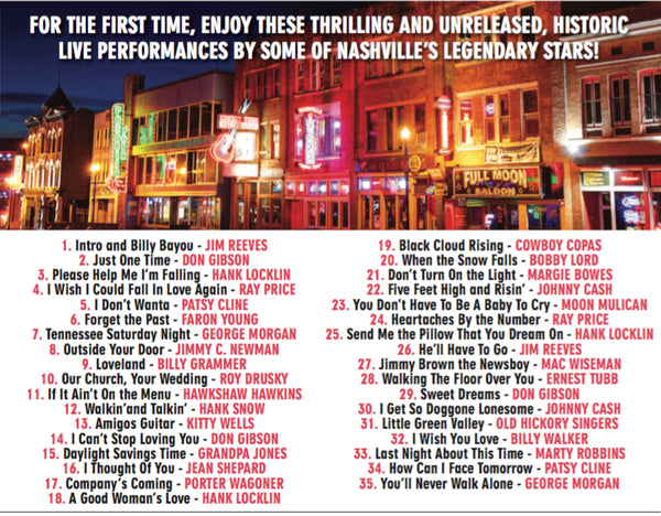 SATURDAY NIGHTS IN NASHVILLE WITH COUNTRY MUSIC GREATS – Good